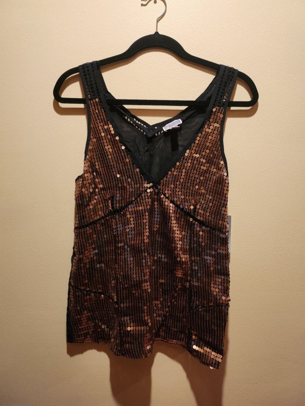 **Chelsea28 Bronze Sequin Tank Top | Nordstrom | Glam Party Top**